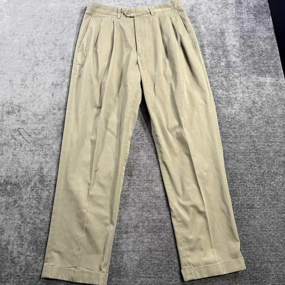 John W Nordstrom Olive Green Smartcare Stain Resistant Pants‎ Men's Size 33x32
